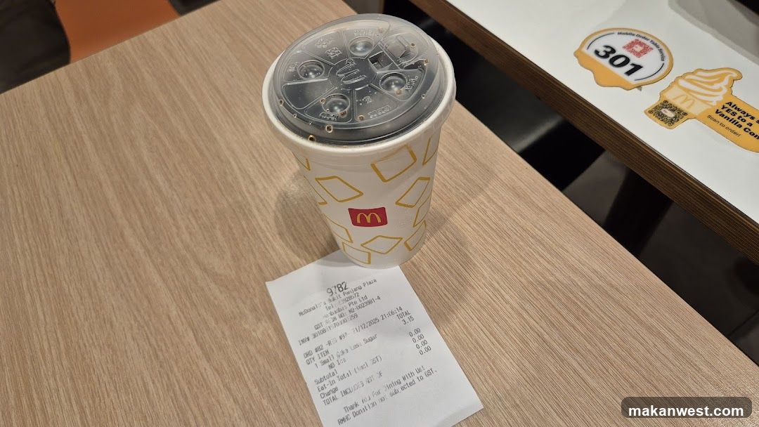 McDonald's Drink and Receipt