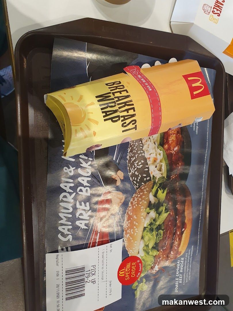 McDonald's Breakfast Wrap on Tray