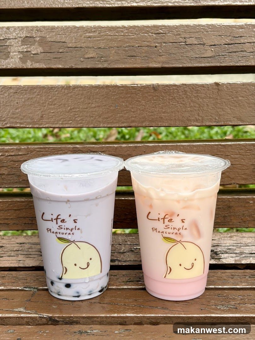 Boba Tea Drinks on Bench