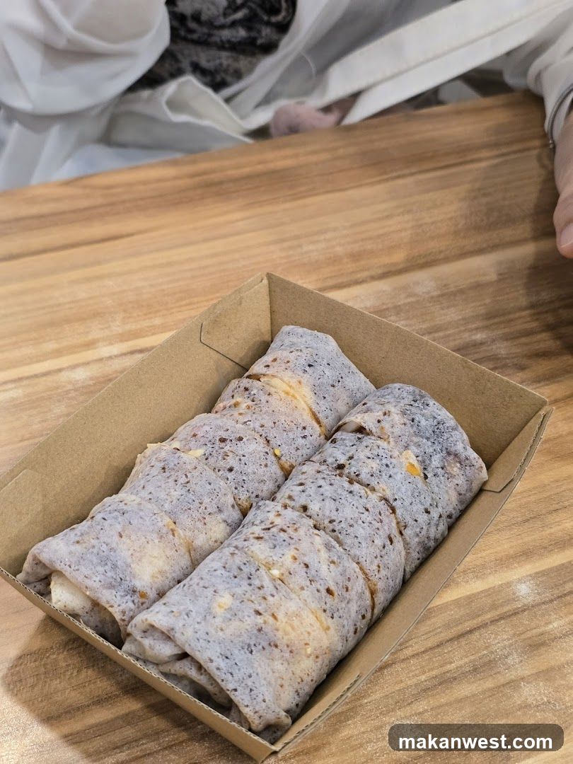 Purple Crepe Rolls in Box