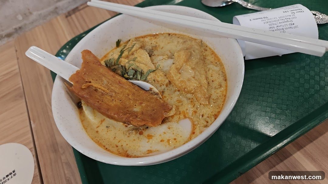 Laksa Bowl with Chopsticks and Spoon