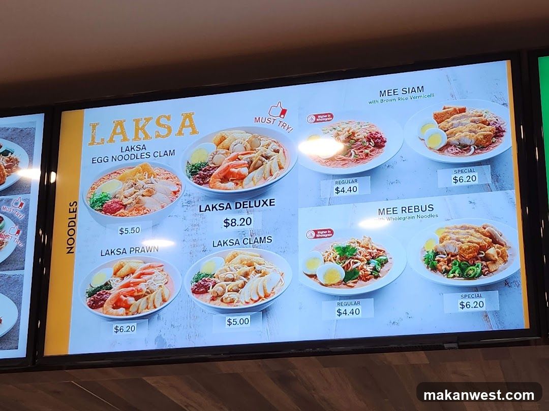 Laksa Menu Display