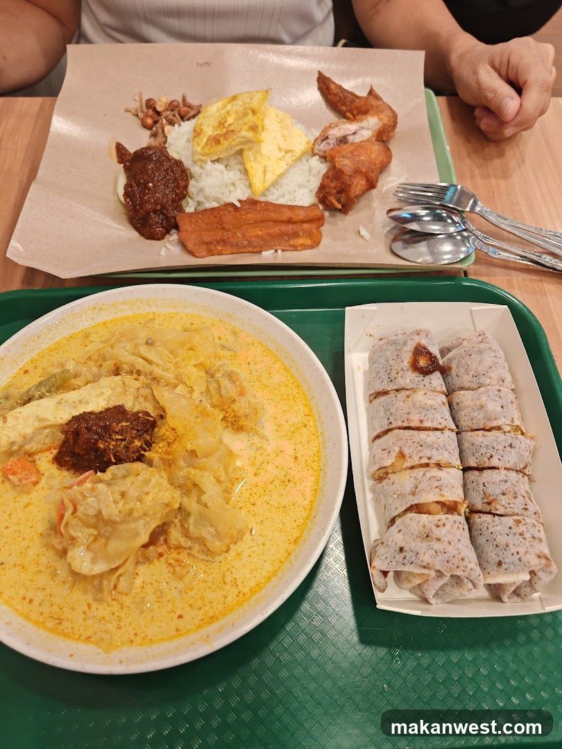 Food Tray with Curry and Rolls