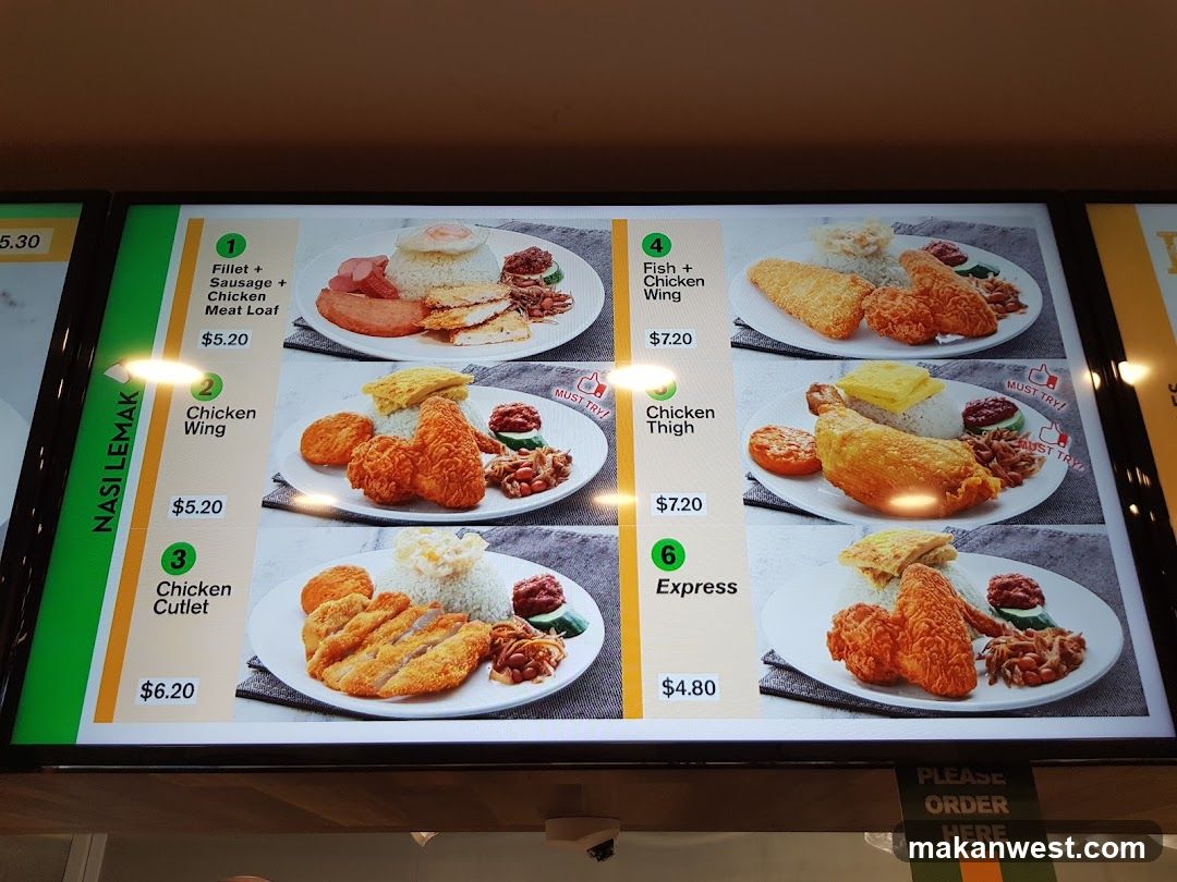 Nasi Lemak Menu Board