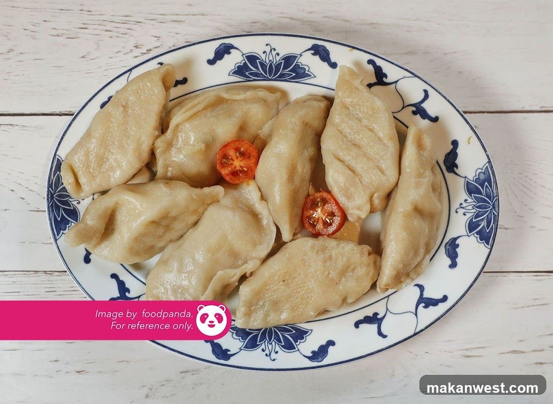 Dumplings on a decorative plate