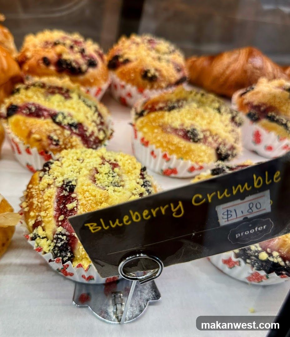 Blueberry Crumble Pastries Display