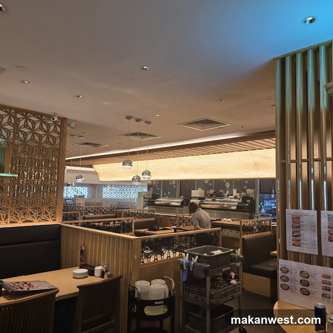 Restaurant Interior with Wooden Decor and Staff