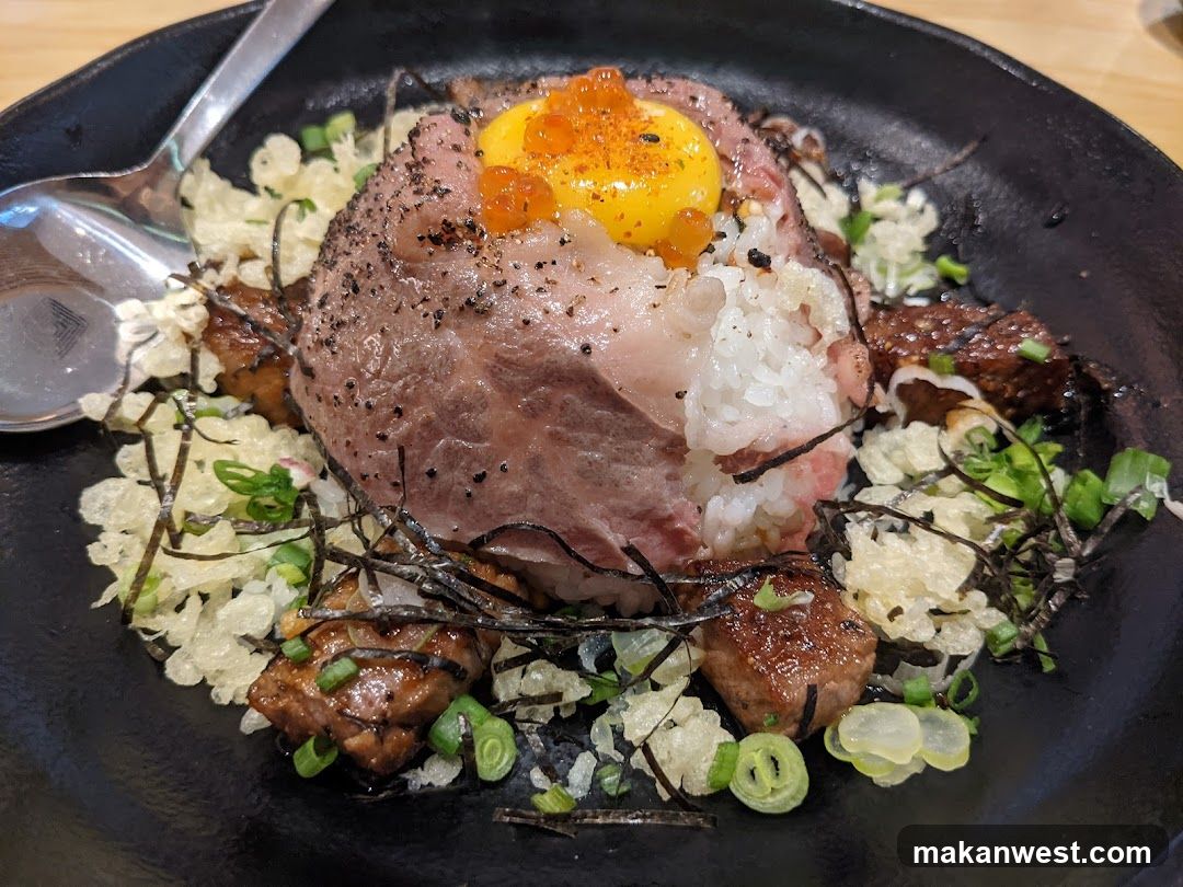Beef Rice Bowl with Egg and Toppings