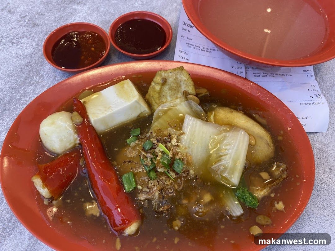 Dish with Tofu and Vegetables in Broth