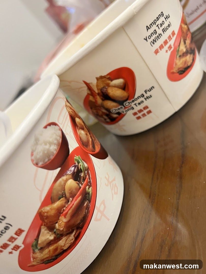 Food containers on table