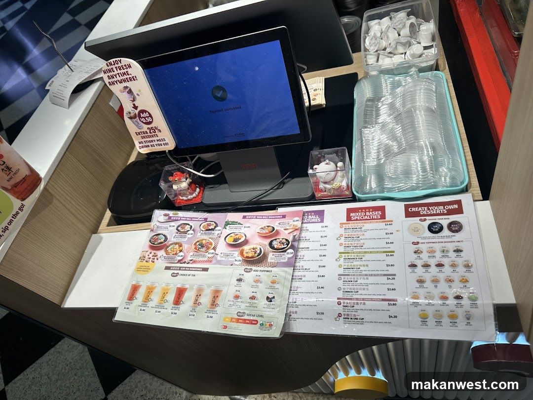 Counter Display with Menu and POS System
