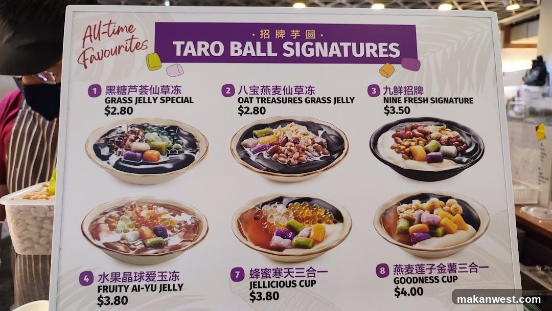 Taro Ball Signatures Menu Board