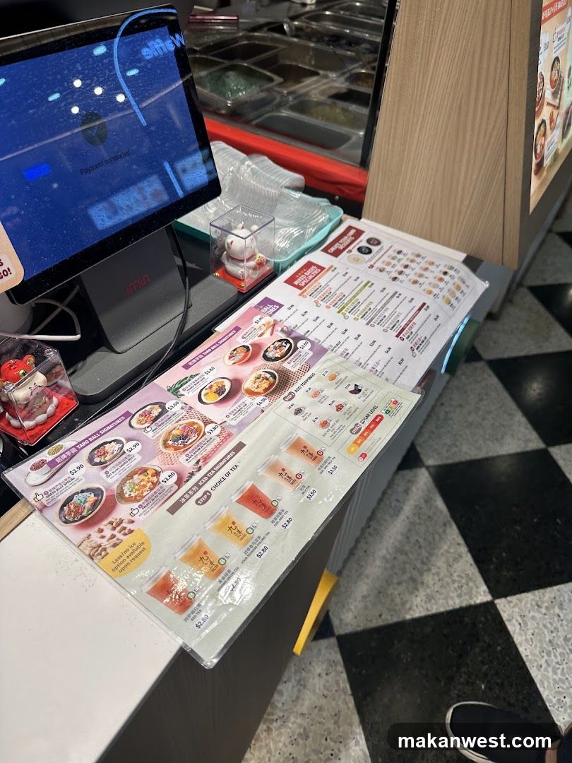 Counter with Menu and POS System