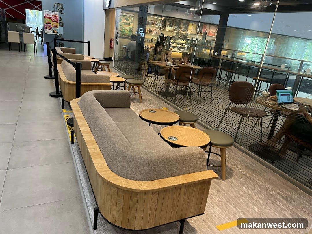 Modern Cafe Interior with Seating Area
