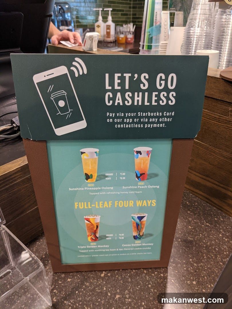 Starbucks Cashless Payment Sign