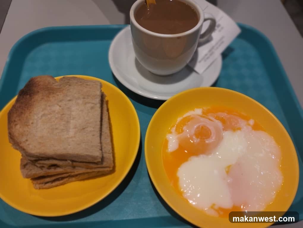 Breakfast Tray with Toast and Eggs
