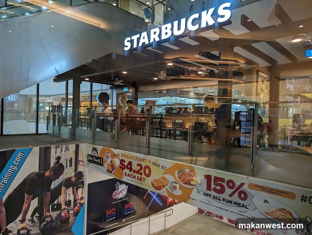Starbucks Store Interior with Promotional Banners