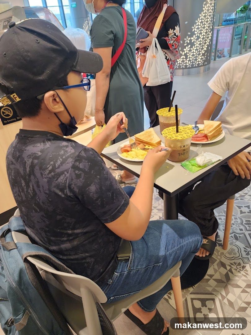 Dining at a food court or cafe