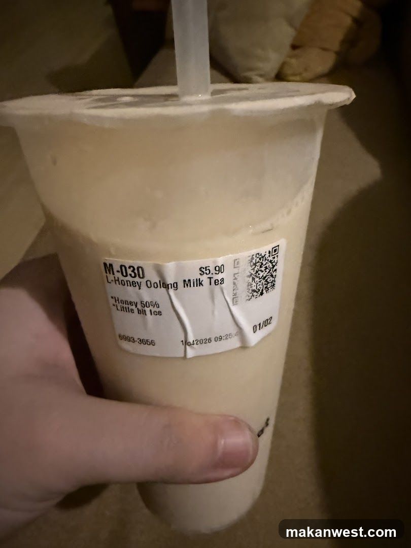 Honey Oolong Milk Tea Cup