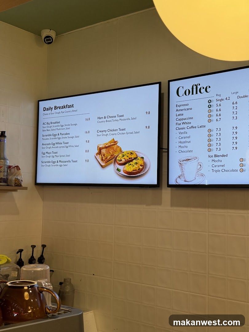 Daily Breakfast & Coffee Menu Board