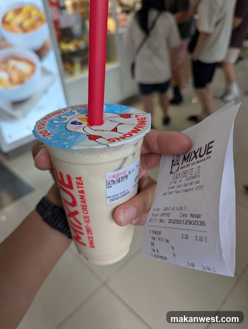 Mixue Ice Cream & Tea Drink and Receipt
