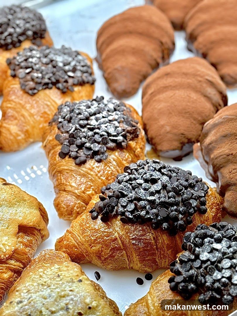 Chocolate Croissants and Pastry Display