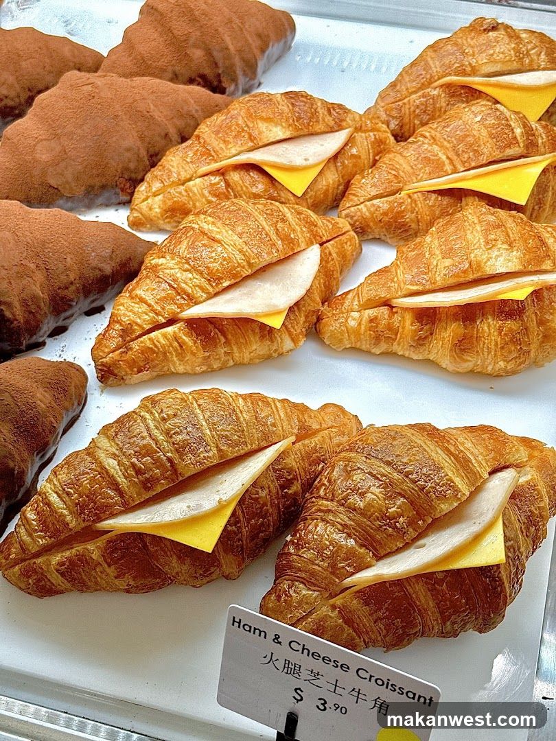 Croissant Display with Ham and Cheese