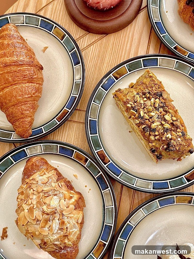 Pastries on plates