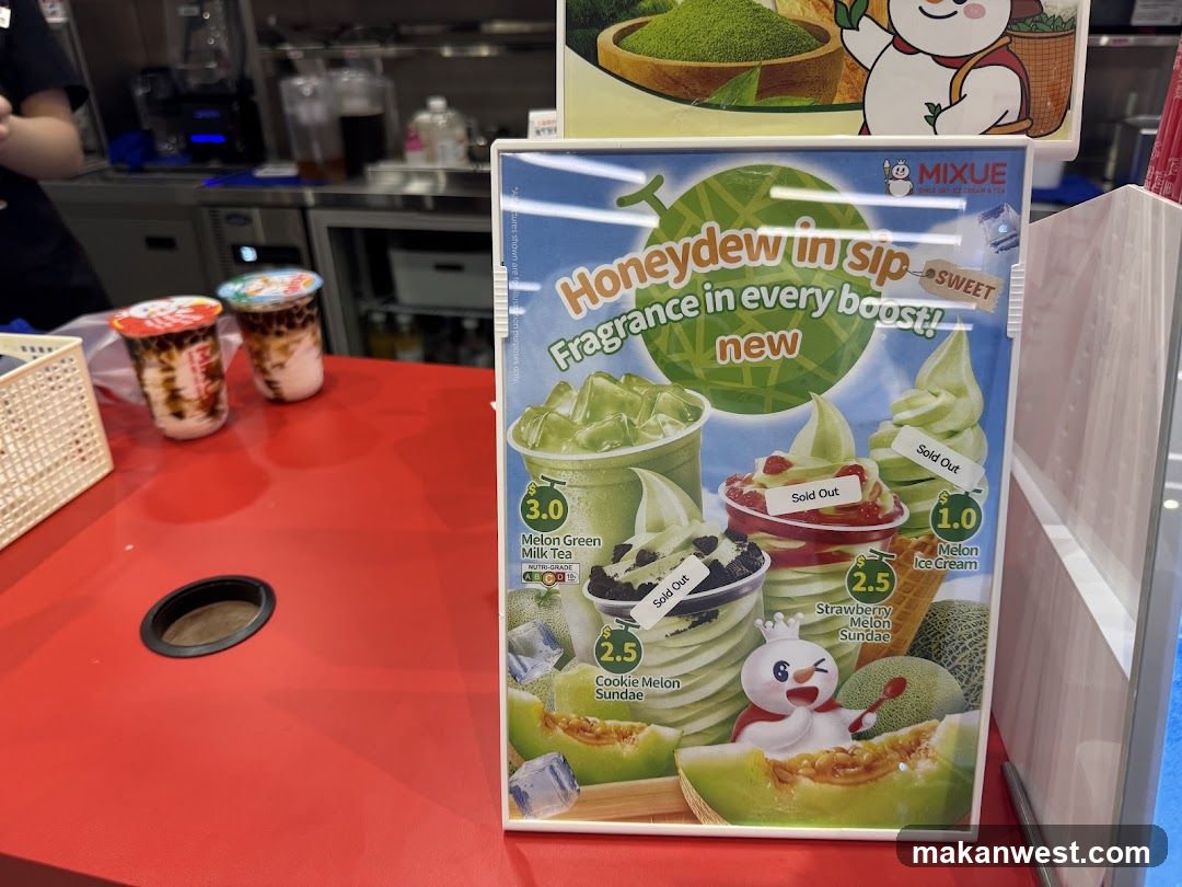 Honeydew in Sip - Mixue Menu Display