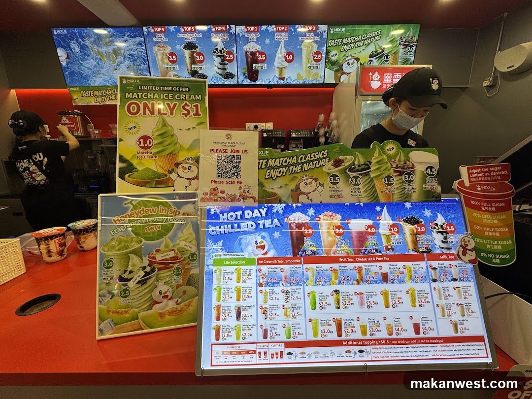 Matcha Ice Cream and Chilled Tea Display