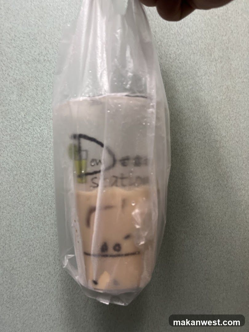 Beverage in plastic bag