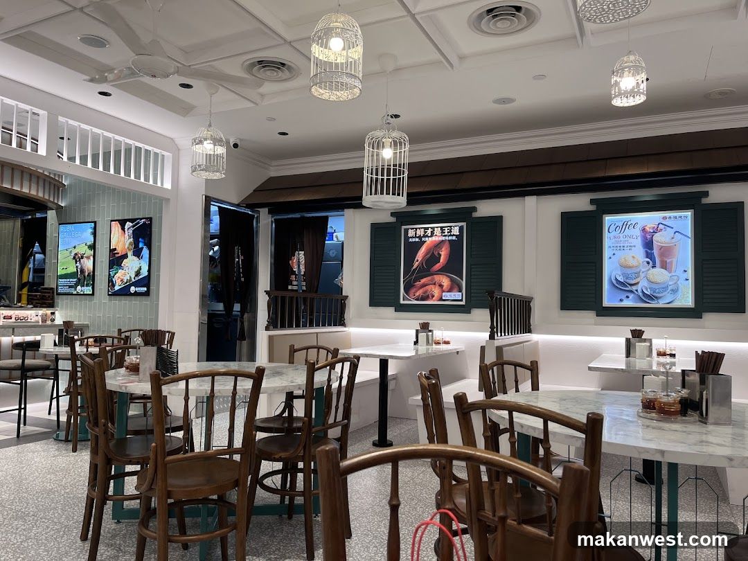 Restaurant Interior with Decorative Lighting and Wall Displays