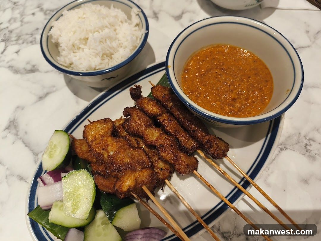 Satay with Rice and Sambal