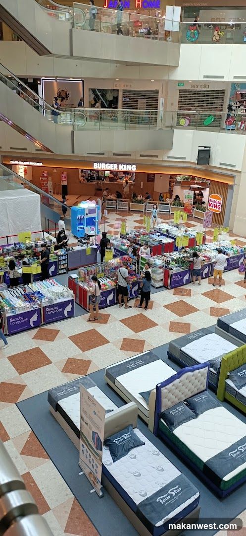 Shopping Mall Interior with Temporary Market and Furniture Display