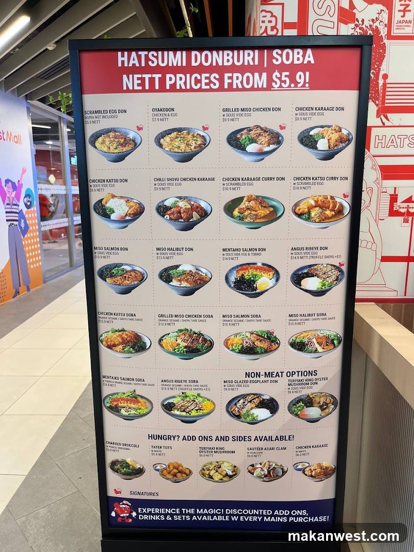 Hatsumi Donburi | Soba Menu Board