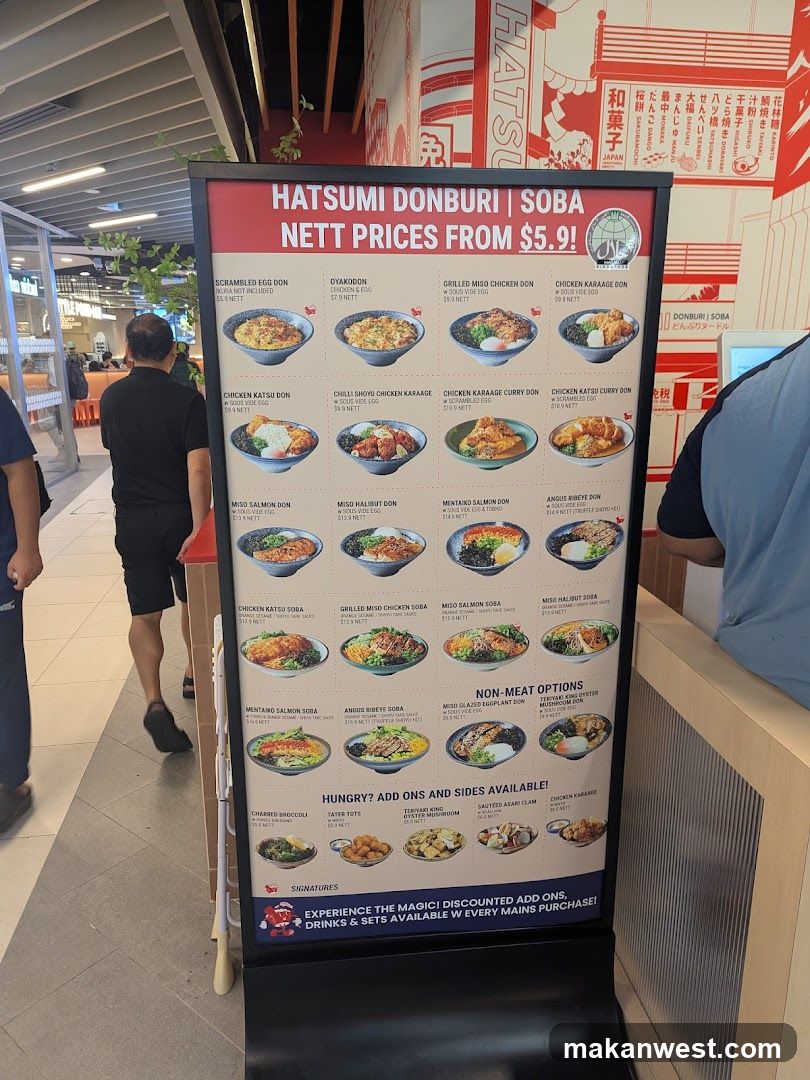 Hatsumi Donburi | Soba Menu Board