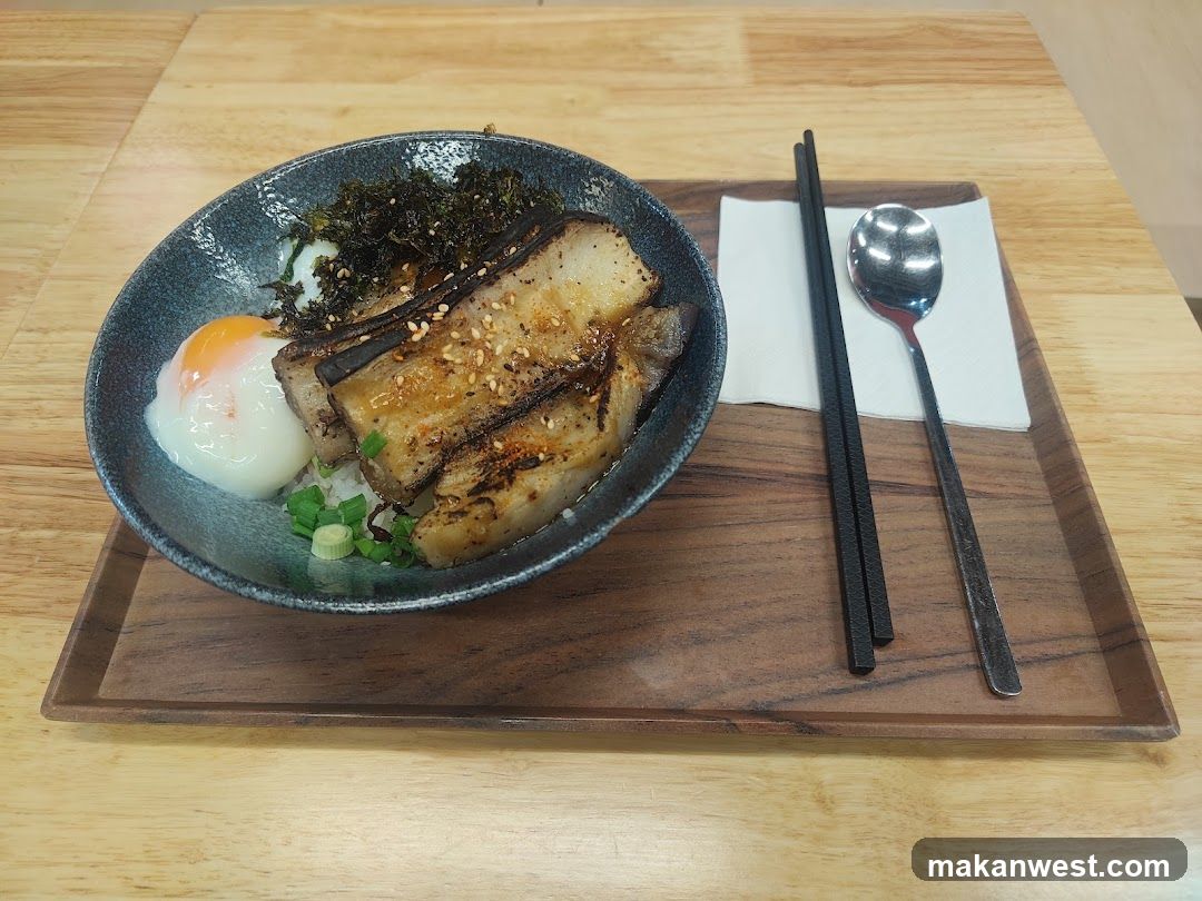 Bowl of Grilled Fish with Egg and Tofu