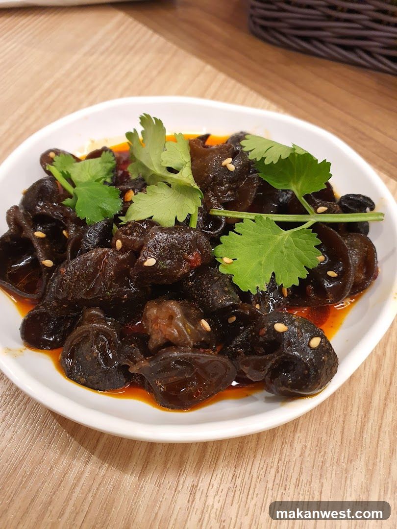 Spicy Black Fungus with Cilantro and Sesame Seeds