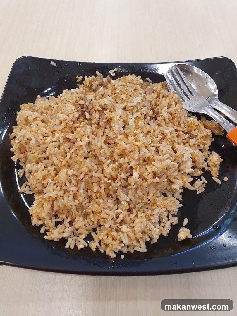 Fried Rice on Black Plate