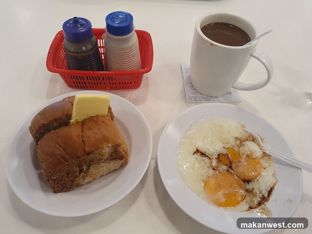 Breakfast Meal with Toast and Eggs