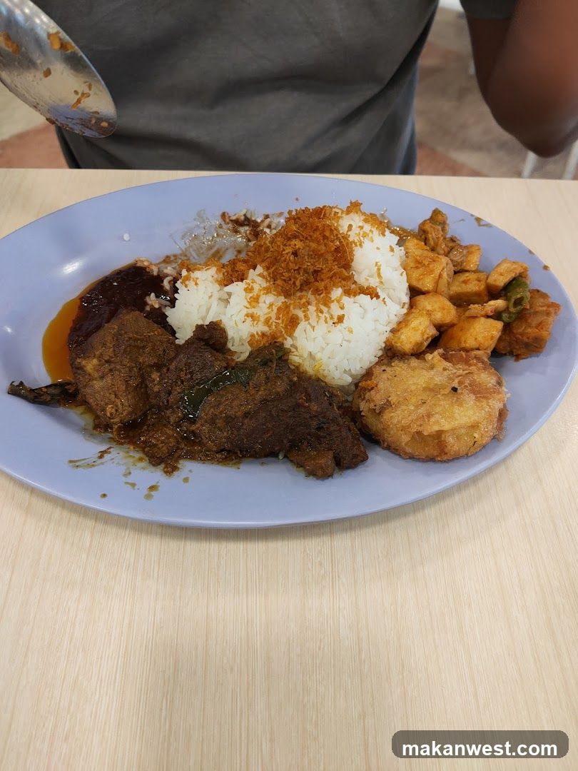 Plate of Curry Rice with Fried Items