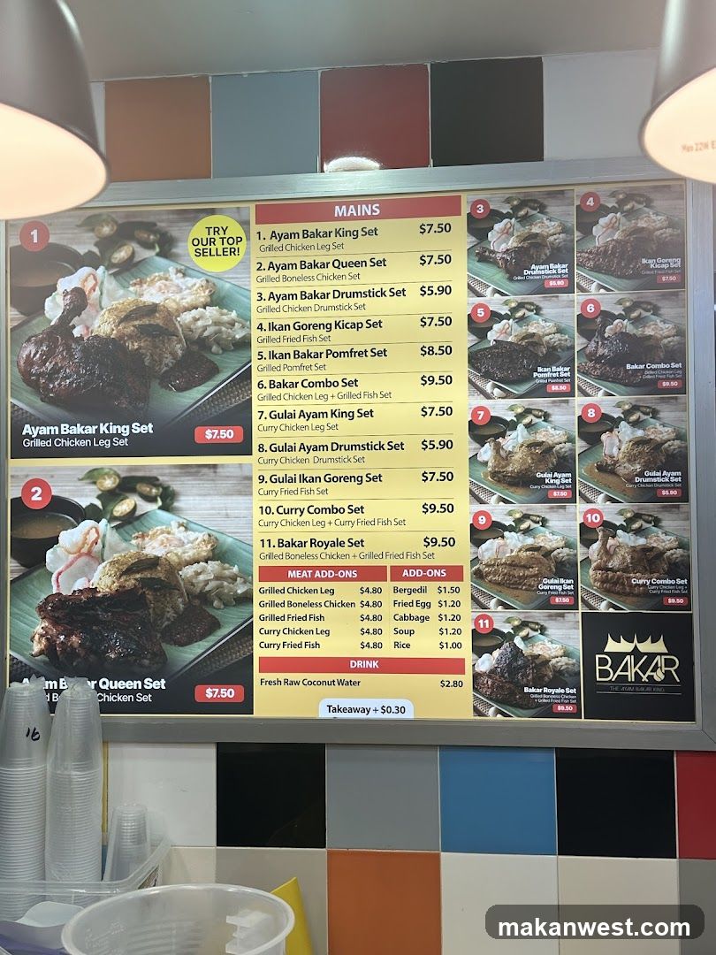 Ayam Bakar Menu Board