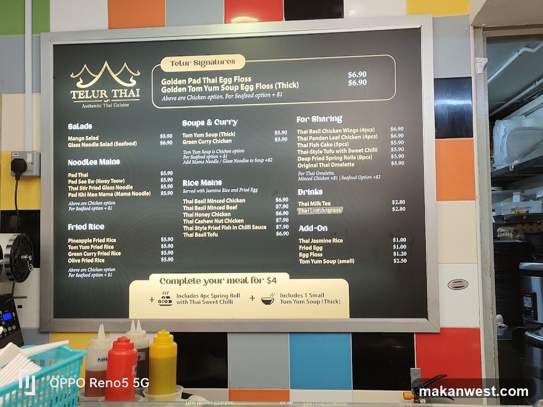 Telur Thai Menu Board