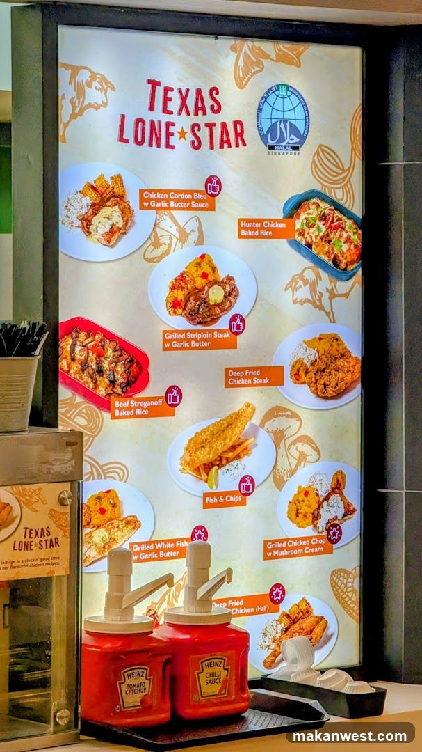 Texas Lone Star Menu Board