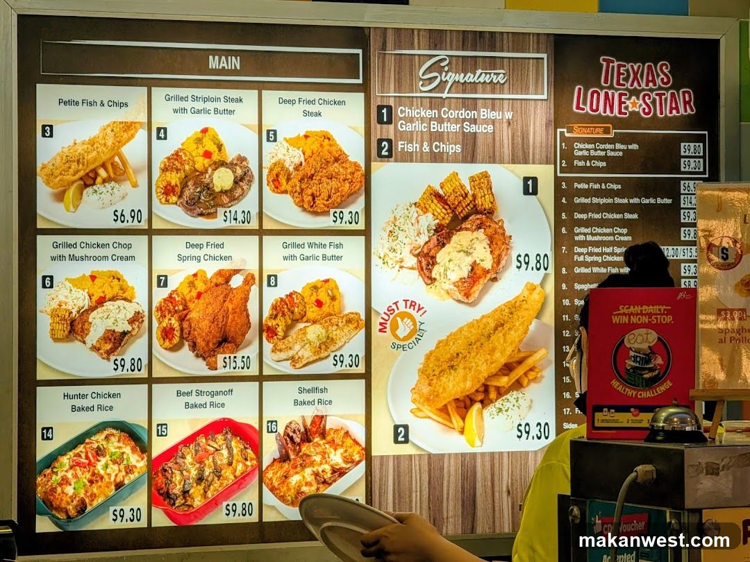 Texas Lone Star Menu Board