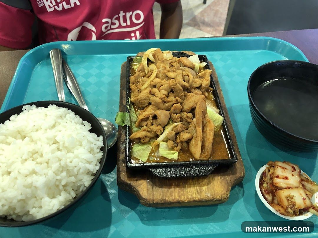 Korean-style meal on a tray