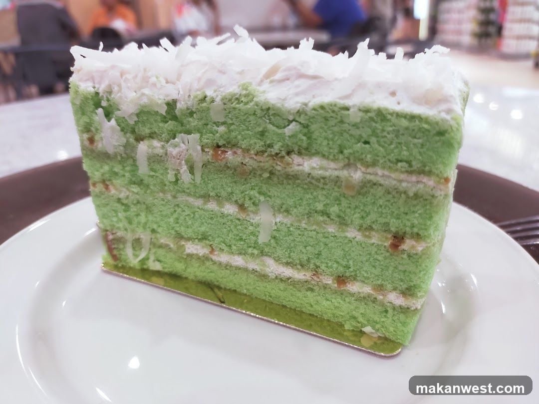 Green Layer Cake with Coconut Topping