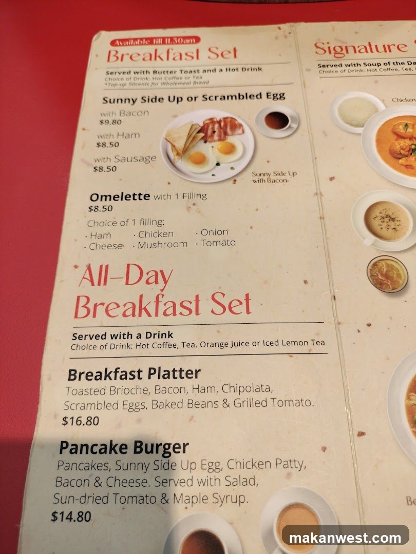 Breakfast Menu Page