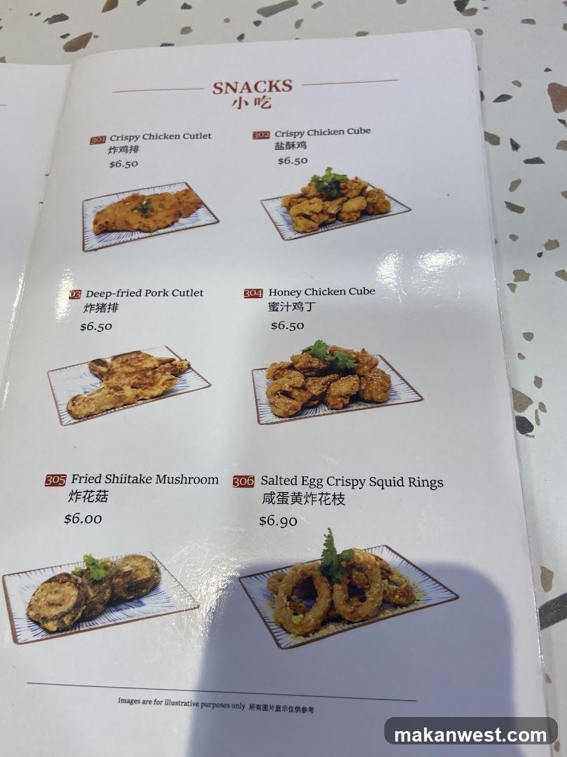 Snacks Menu Page