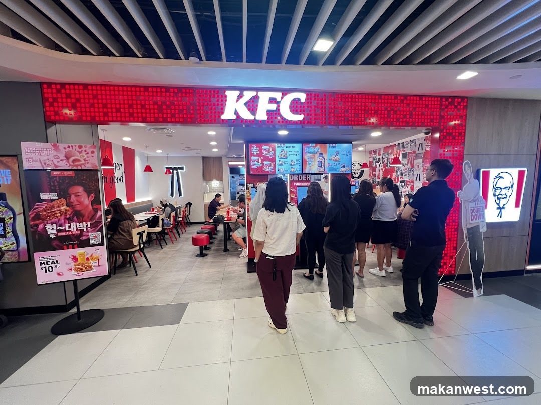 KFC Interior View with Customers